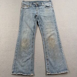 Bluenotes Kate Jeans Women's 28 Blue Light Wash Denim Low Rise Distressed Y2K